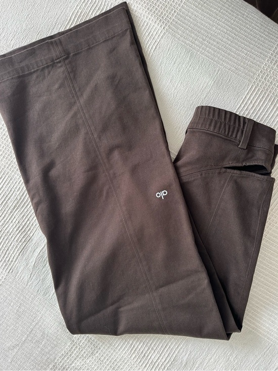 ALO Yoga Pants - ALO Yoga High-Waist Wide Leg Trouser Espresso Brown Size S